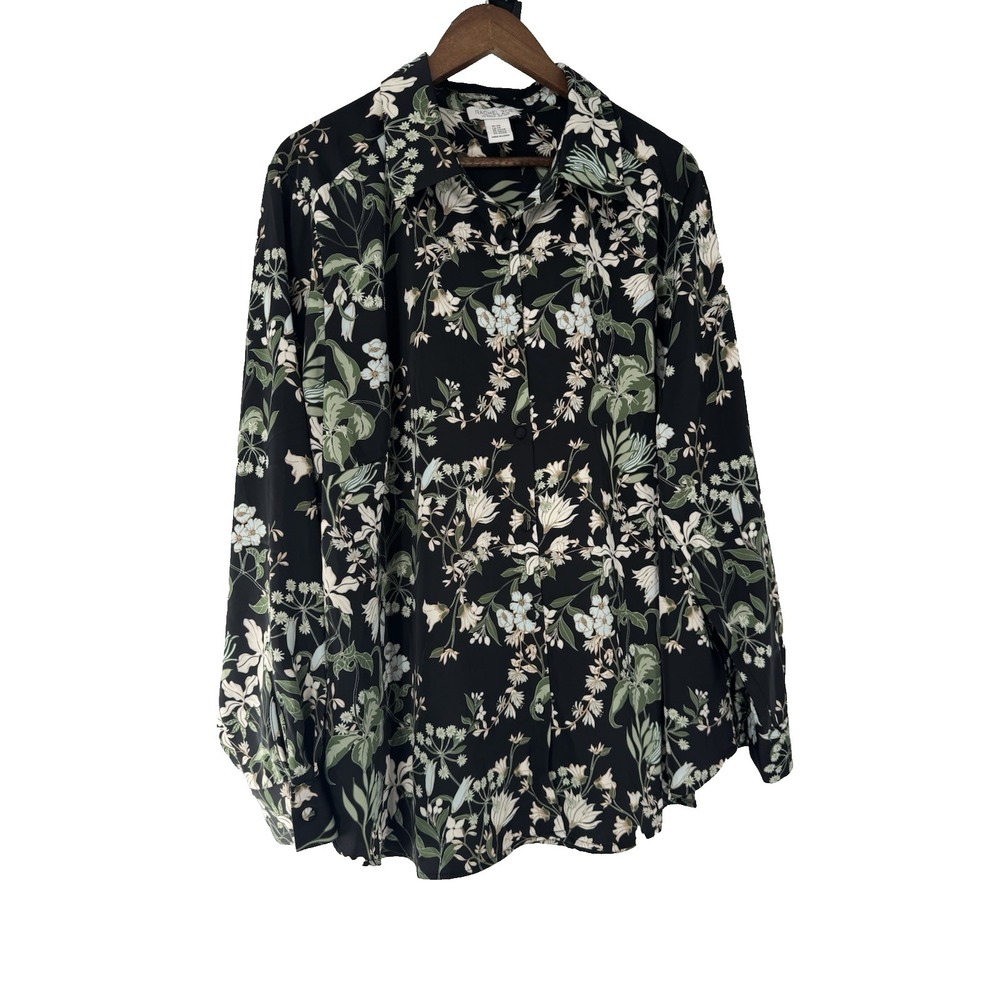 Rachel Zoe Multicolor Tropical Button up blouse classic resort vacation comfort